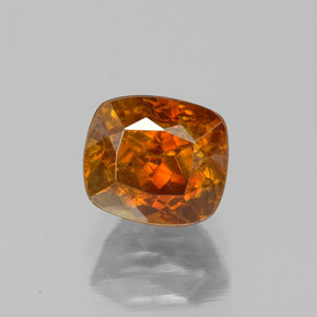 Sfalerite naturale arancione da 1,56 ct, taglio a cuscino, SI