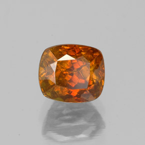 Sfalerite naturale arancione da 1,56 ct, taglio a cuscino, SI