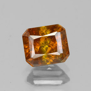Sfalerite naturale arancione da 1,60 ct, taglio smeraldo, SI