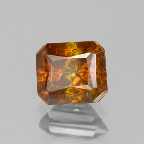 Sfalerite naturale arancione da 1,60 ct, taglio smeraldo, SI