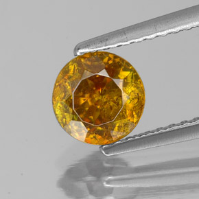Sfalerite naturale arancione da 1,30 ct, taglio rotondo, SI