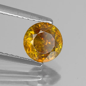 Sfalerite naturale arancione da 1,30 ct, taglio rotondo, SI