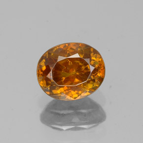 Sfalerite naturale arancione da 0,81 ct, taglio ovale, VS-SI