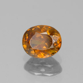 Sfalerite naturale arancione da 0,81 ct, taglio ovale, VS-SI