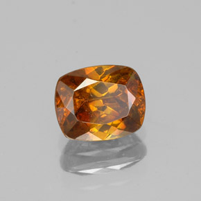 Sfalerite naturale arancione da 1,25 ct, taglio a cuscino, VS-SI