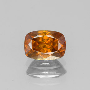 Sfalerite naturale arancione da 1,07 ct, taglio a cuscino, SI