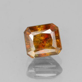 Sfalerite Arancione rossastra naturale da 1.37 ct, Taglio smeraldo, SI