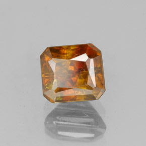Sfalerite Arancione rossastra naturale da 1.37 ct, Taglio smeraldo, SI