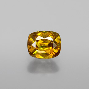 Sfalerite Giallo oro naturale da 0.76 ct, Taglio a cuscino, VS-SI