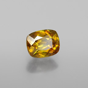 Sfalerite Giallo oro naturale da 0.76 ct, Taglio a cuscino, VS-SI