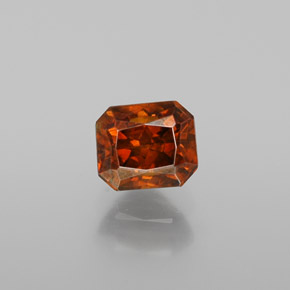 Sfalerite naturale arancione da 0,85 ct, taglio smeraldo, VS