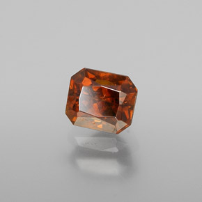 Sfalerite naturale arancione da 0,85 ct, taglio smeraldo, VS