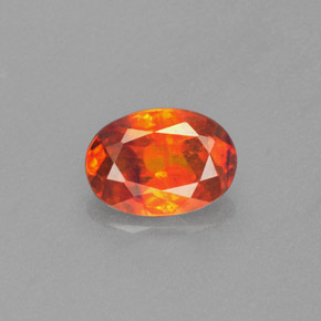 Sfalerite naturale arancione da 1,22 ct, taglio ovale, VS