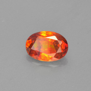 Sfalerite naturale arancione da 1,22 ct, taglio ovale, VS