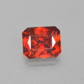 Sfalerite naturale arancione da 1,85 ct, taglio smeraldo, SI