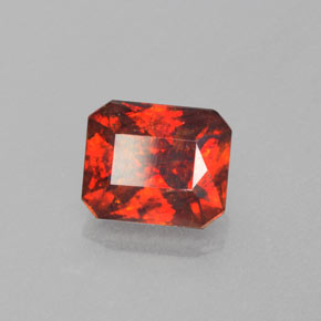 Sfalerite naturale arancione da 1,85 ct, taglio smeraldo, SI