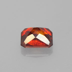 Sfalerite naturale arancione da 1,85 ct, taglio smeraldo, SI