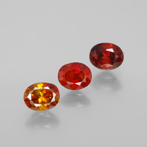 Sfalerite naturale rosso aranciato da  ct, taglio ovale, VS