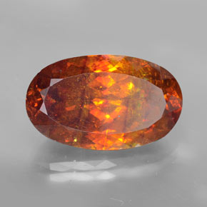 Sfalerite Arancione rossastra naturale da 14.55 ct, Taglio ovale, SI