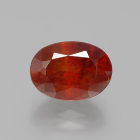 Sfalerite Arancione rossastra naturale da 3.91 ct, Taglio ovale, SI