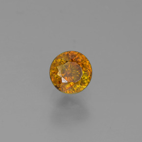 Sfalerite naturale oro da 0,40 ct, taglio rotondo, VS-SI