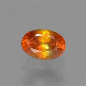 Sfalerite naturale arancione da 0,37 ct, taglio ovale, VS-SI