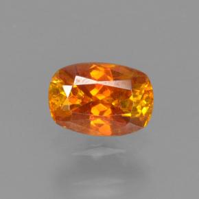 Sfalerite arancione giallastro naturale da 0,35 ct, taglio a cuscino, VS-SI
