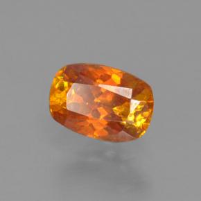 Sfalerite arancione giallastro naturale da 0,35 ct, taglio a cuscino, VS-SI