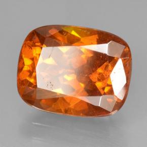 Sfalerite naturale arancione da 4,09 ct, taglio a cuscino, VS-SI