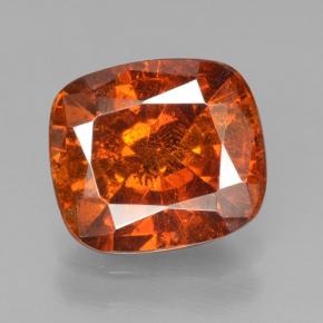 Sfalerite naturale arancione da 2,98 ct, taglio a cuscino, VS-SI