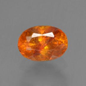 Sfalerite naturale arancione da 0,54 ct, taglio ovale, VS-SI