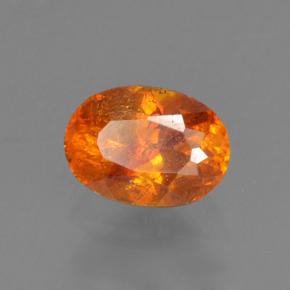 Sfalerite naturale arancione da 0,54 ct, taglio ovale, VS-SI