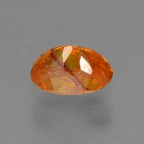 Sfalerite naturale arancione da 0,54 ct, taglio ovale, VS-SI