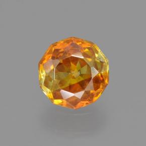Sfalerite naturale arancione da 0,41 ct, taglio rotondo, VS-SI
