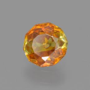 Sfalerite naturale arancione da 0,41 ct, taglio rotondo, VS-SI