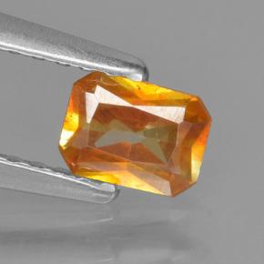 Sfalerite Giallo-arancione naturale da 0.39 ct, Taglio smeraldo, VS-SI