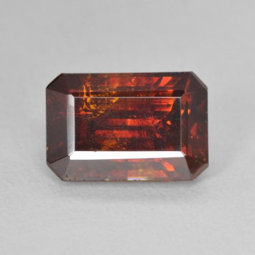 5.04ct Naturale Arancione rossastra Sfalerite, Taglio smeraldo, SI-I1