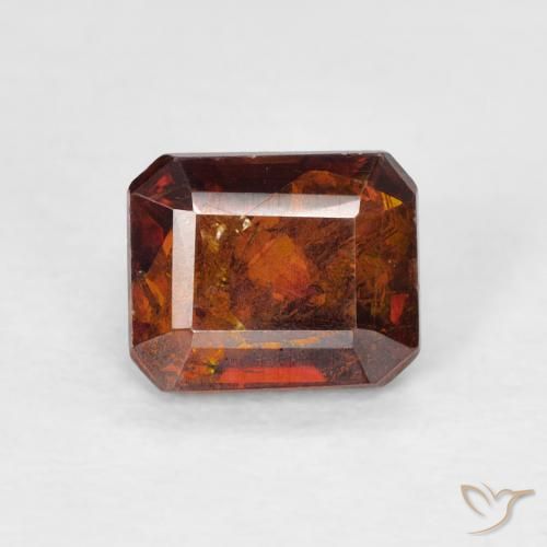 1.32ct Naturale Arancione scuro Sfalerite, Taglio smeraldo, I1