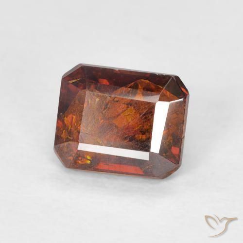 Sfalerite Arancione scuro naturale da 1.32 ct, Ottagonale / Taglio smeraldo, I1