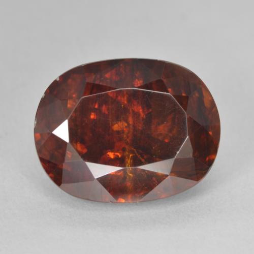 12.19ct Naturale Arancione scuro Sfalerite, Ovale, SI-I1