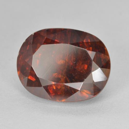 Sfalerite Arancione scuro naturale da 12.19 ct, Ovale, SI-I1