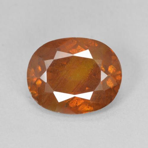 4.33ct Naturale Arancio caldo Sfalerite, Ovale, SI-I1
