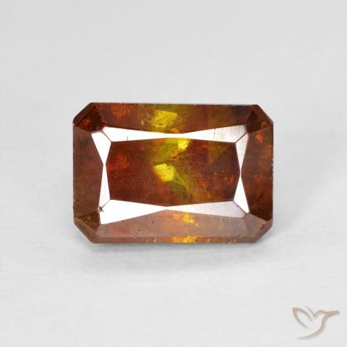 3.36ct Naturale Arancione marroncino Sfalerite, Taglio smeraldo, SI
