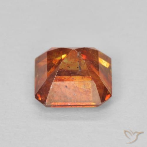 Sfalerite Arancione scuro naturale da 1.36 ct, Ottagonale / Taglio smeraldo, SI-I1