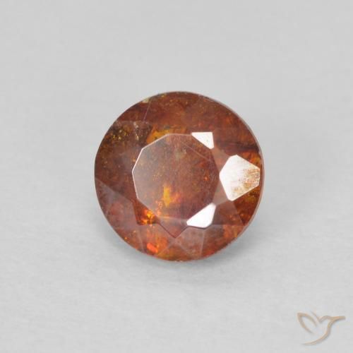 Sfalerite Arancione rossastra naturale da 0.92 ct, Rotondo, I1