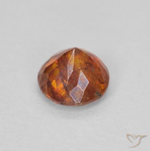 Sfalerite Arancione rossastra naturale da 0.92 ct, Rotondo, I1