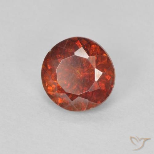 Sfalerite Arancione rossastra naturale da 0.85 ct, Rotondo, SI