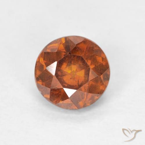 0.79ct Naturale Medium Dark-Orange Sfalerite, Rotondo, SI-I1