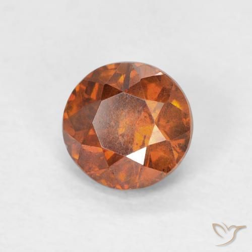 Sfalerite Medium Dark-Orange naturale da 0.79 ct, Rotondo, SI-I1