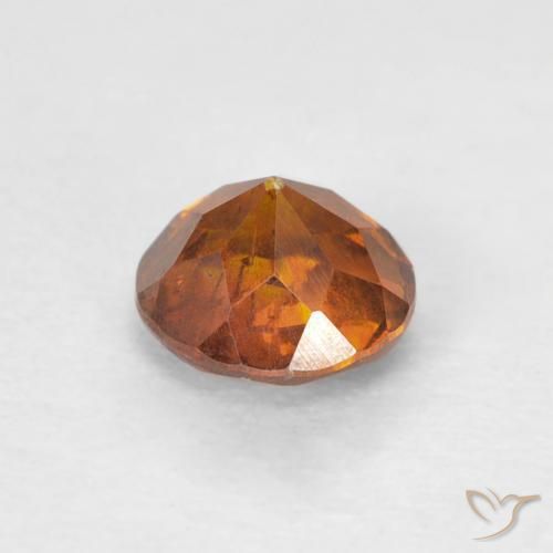 Sfalerite Medium Dark-Orange naturale da 0.79 ct, Rotondo, SI-I1